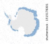 Map of Antarctica. Mosaic style map with flag of Antarctica. Vector illustration.