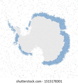 Map of Antarctica. Mosaic style map with flag of Antarctica. Vector illustration.