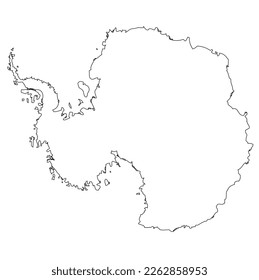 Map of Antarctica, outline vector