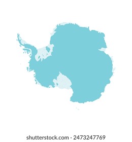 Map of Antarctica, sign silhouette. World Map Globe. Vector Illustration isolated on white background. Antarctic continent.