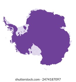 Map of Antarctica, sign silhouette. World Map Globe. Vector Illustration isolated on white background. Antarctic continent.