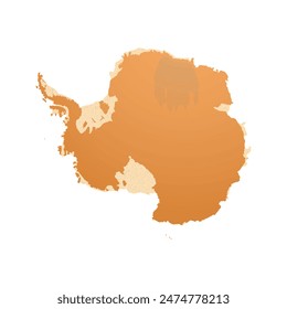 Map of Antarctica, sign silhouette. World Map Globe. Vector Illustration isolated on white background. Antarctic continent.