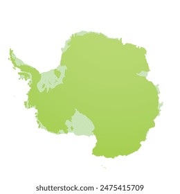 Map of Antarctica, sign silhouette. World Map Globe. Vector Illustration isolated on white background. Antarctic continent.