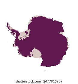 Map of Antarctica, sign silhouette. World Map Globe. Vector Illustration isolated on white background. Antarctic continent.