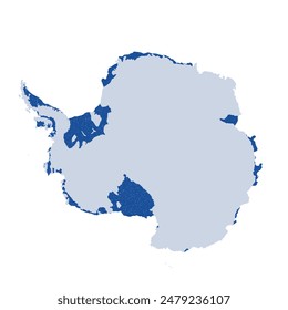 Map of Antarctica, sign silhouette. World Map Globe. Vector Illustration isolated on white background. Antarctic continent.