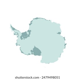 Map of Antarctica, sign silhouette. World Map Globe. Vector Illustration isolated on white background. Antarctic continent.