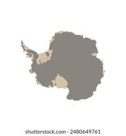 Map of Antarctica, sign silhouette. World Map Globe. Vector Illustration isolated on white background. Antarctic continent.