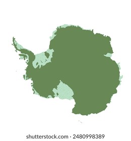 Map of Antarctica, sign silhouette. World Map Globe. Vector Illustration isolated on white background. Antarctic continent.