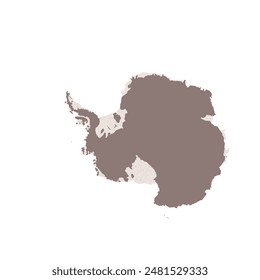 Map of Antarctica, sign silhouette. World Map Globe. Vector Illustration isolated on white background. Antarctic continent.