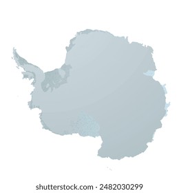 Map of Antarctica, sign silhouette. World Map Globe. Vector Illustration isolated on white background. Antarctic continent.