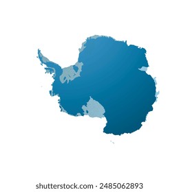 Map of Antarctica, sign silhouette. World Map Globe. Vector Illustration isolated on white background. Antarctic continent.