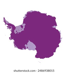 Map of Antarctica, sign silhouette. World Map Globe. Vector Illustration isolated on white background. Antarctic continent.