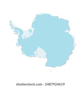 Map of Antarctica, sign silhouette. World Map Globe. Vector Illustration isolated on white background. Antarctic continent.