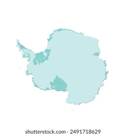 Map of Antarctica, sign silhouette. World Map Globe. Vector Illustration isolated on white background. Antarctic continent.