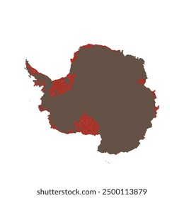 Map of Antarctica, sign silhouette. World Map Globe. Vector Illustration isolated on white background. Antarctic continent.