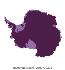 Map of Antarctica, sign silhouette. World Map Globe. Vector Illustration isolated on white background. Antarctic continent.