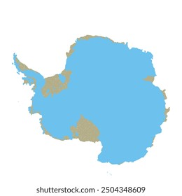 Map of Antarctica, sign silhouette. World Map Globe. Vector Illustration isolated on white background. Antarctic continent.