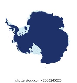 Map of Antarctica, sign silhouette. World Map Globe. Vector Illustration isolated on white background. Antarctic continent.