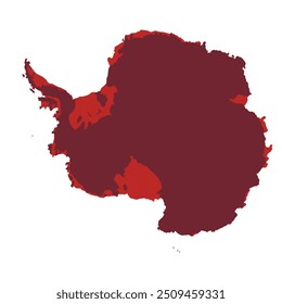 Mapa da Antártica, sinal de silhueta. World Map Globe (em inglês). Ilustração de vetor isolada em fundo branco. continente antártico.