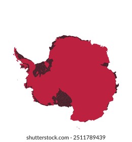 Mapa da Antártica, sinal de silhueta. World Map Globe (em inglês). Ilustração de vetor isolada em fundo branco. continente antártico.