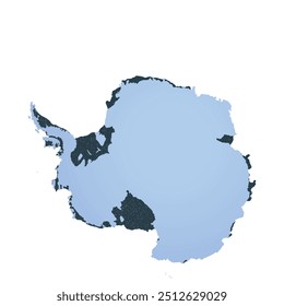 Mapa da Antártica, sinal de silhueta. World Map Globe (em inglês). Ilustração de vetor isolada em fundo branco. continente antártico.