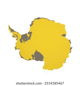 Mapa da Antártica, sinal de silhueta. World Map Globe (em inglês). Ilustração de vetor isolada em fundo branco. continente antártico.