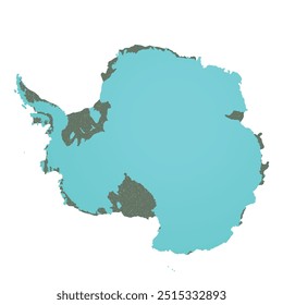 Mapa da Antártica, sinal de silhueta. World Map Globe (em inglês). Ilustração de vetor isolada em fundo branco. continente antártico.