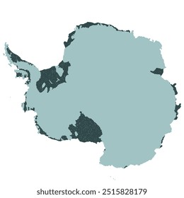 Mapa da Antártica, sinal de silhueta. World Map Globe (em inglês). Ilustração de vetor isolada em fundo branco. continente antártico.