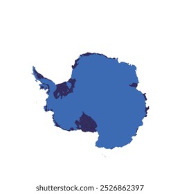 Mapa de la Antártida, silueta de signos. Mapa mundial Globo. Ilustración vectorial aislada sobre fondo blanco. Continente antártico.