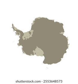 Map of Antarctica, sign silhouette. World Map Globe. Vector Illustration isolated on transparent background. Antarctic continent.