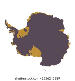 Map of Antarctica, sign silhouette. World Map Globe. Vector Illustration isolated on transparent background. Antarctic continent.