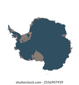 Map of Antarctica, sign silhouette. World Map Globe. Vector Illustration isolated on transparent background. Antarctic continent.