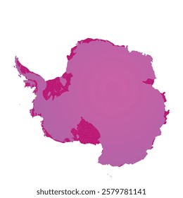 Map of Antarctica, sign silhouette. World Map Globe. Vector Illustration isolated on transparent background. Antarctic continent.