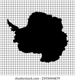 Map of Antarctica, sign silhouette. World Map Globe. Vector Illustration isolated on transparent background. Antarctic continent.