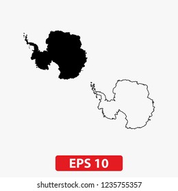 Map of Antarctica. Vector