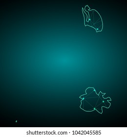 Map of antigua and barbuda with borders as scribble