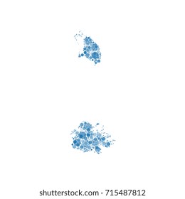 map of antigua and barbuda filled with hexagons of different sizes and degrees of transparency