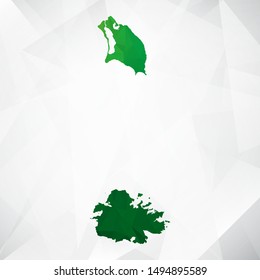 Map of Antigua and Barbuda - Green Geometric Rumpled Triangular , Polygonal Design For Your . Vector illustration eps 10