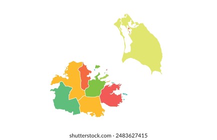 Map of Antigua and Barbuda isolated modern colorful style. for website layouts, background, education, precise, customizable, Travel worldwide, map silhouette backdrop, earth geography, political, rep