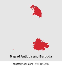 Map of Antigua and Barbuda isolated vector illustration