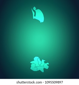 Map of Antigua Barbuda- Light map on dark background for your infographics and earth template for website. Vector illustration eps 10.