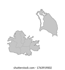 Map of Antigua and Berbuda divided to regions. Outline map. Vector illustration.