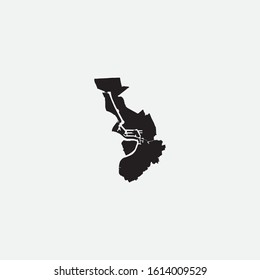 Map of Antwerp - Poland graphic element Illustration template design
