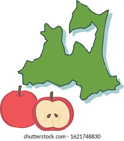 Map aomori and specialties of Japan