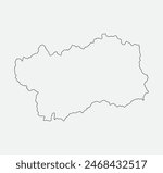 Map of Aosta Valley - Italy outline silhouette graphic element Illustration template design
