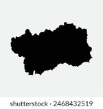Map of Aosta Valley - Italy outline silhouette graphic element Illustration template design
