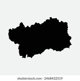 Map of Aosta Valley - Italy outline silhouette graphic element Illustration template design
