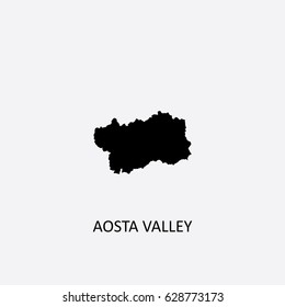 Map of Aosta Valley - Italy Vector Illustration

