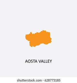 Map of Aosta Valley - Italy Vector Illustration

