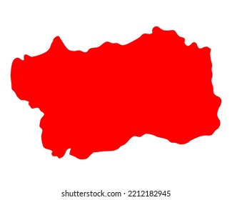 Map of Aosta Valley as vector illustration